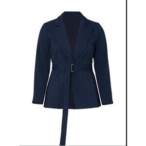 Jason Wu Aloquii Plus Size Pinstripe Navy Women's Blazer size 26